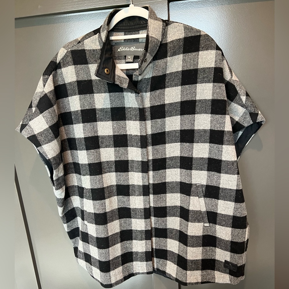 Eddie Bauer Wool Blend Cape Poncho Jacket